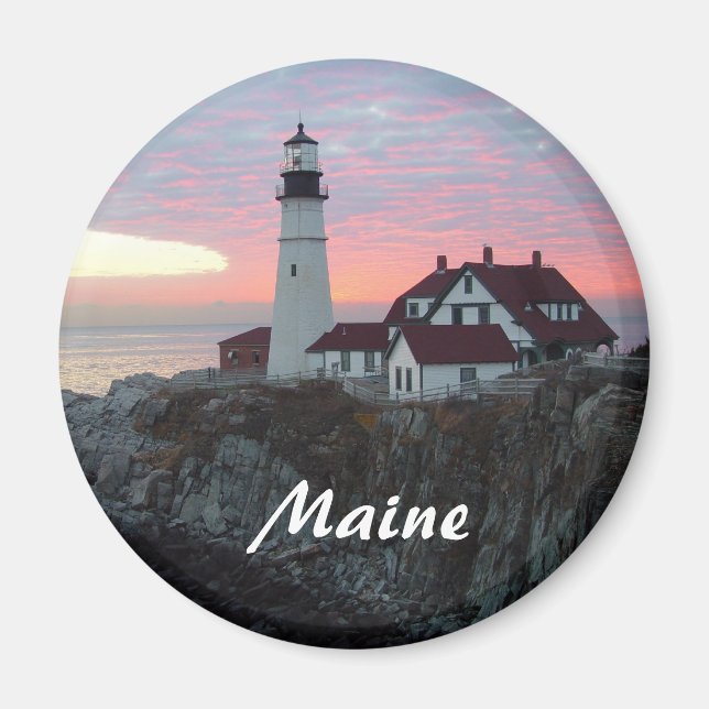 Portland Headlight Sunrise Maine Magnet (Vorne)