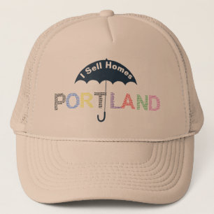 Portland Immobilien Häuser Braune Baseballkappe Hu Truckerkappe