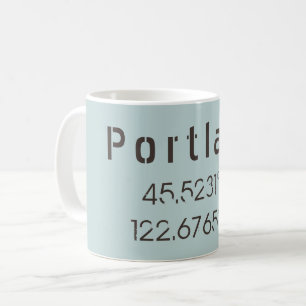 Portland Latitude & Longitude Kaffeetasse