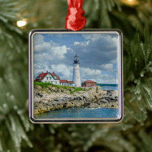 Portland, Leuchtturm Maine Ornament Aus Metall