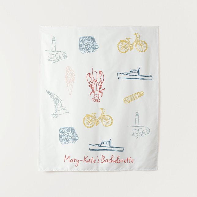 Portland, Maine Bachelorette Wandteppich (Vorderseite)