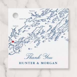 Portland Maine Casco Bay Karte Blaue Hochzeit Geschenkanhänger
