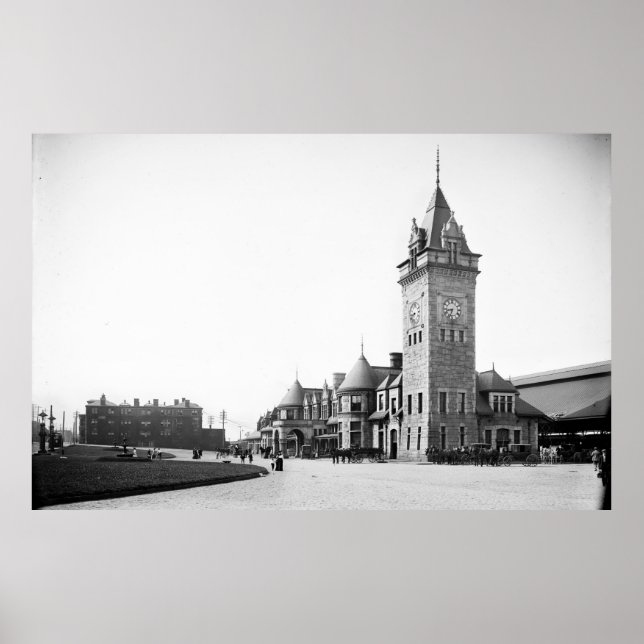 Portland, Maine Gewerkschaft Station Circa 1900 Po Poster (Vorne)