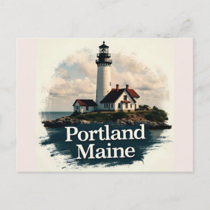 Portland, Maine Leuchtturm Postkarte