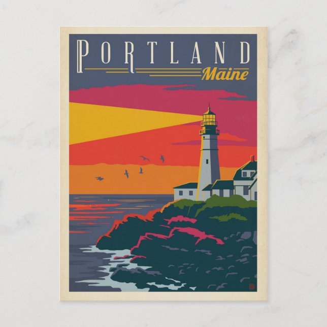 Portland, Maine | Leuchtturm Postkarte (Vorderseite)