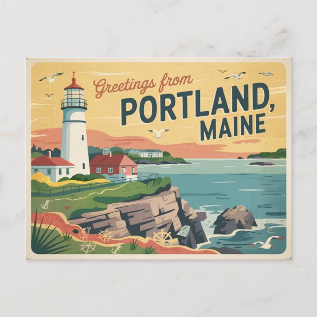 Portland Maine Postcard Postkarte (Vorderseite)