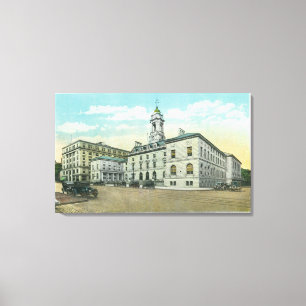Portland, MaineAußenansicht Rathaus Leinwanddruck