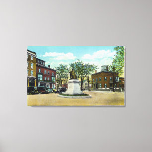 Portland, MaineLongfellow Monument und Quadrat Leinwanddruck