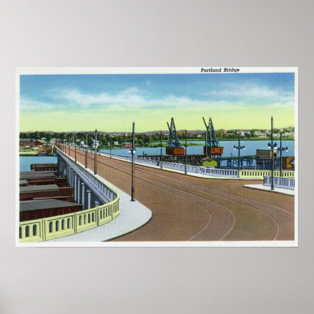 Portland, MaineView der Portland Brücke Poster (Vorne)