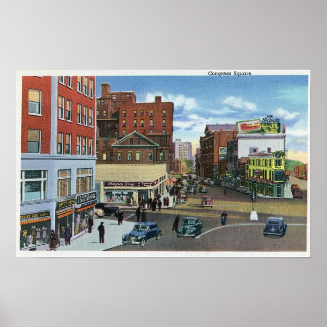 Portland, MaineView of Congress Square Poster (Vorne)