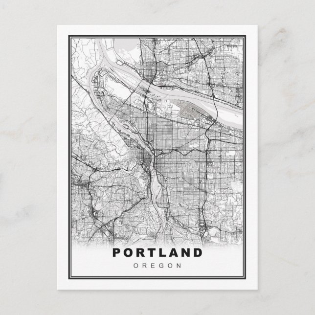 Portland Map Postkarte (Vorderseite)