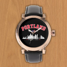 Portland Modern Skyline city Armbanduhr