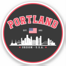 Portland Modern Skyline city Aufkleber