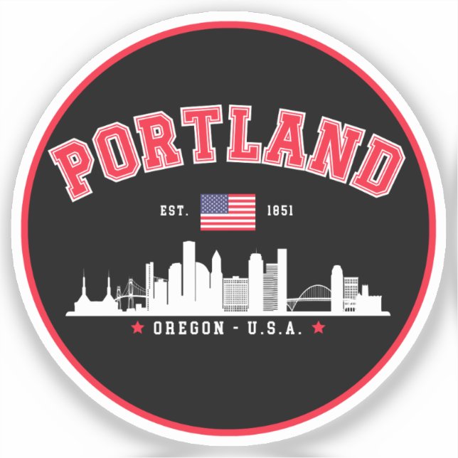Portland Modern Skyline city Aufkleber (Vorderseite)