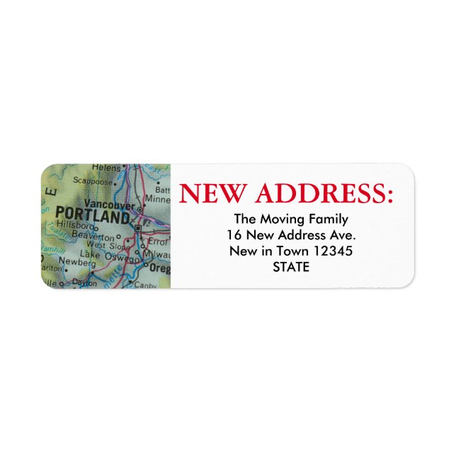 Portland New Address Label (Vorne)