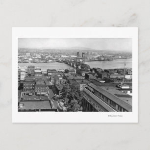 Portland, ODER Aussicht auf Stadt und Hawthorne Br Postkarte