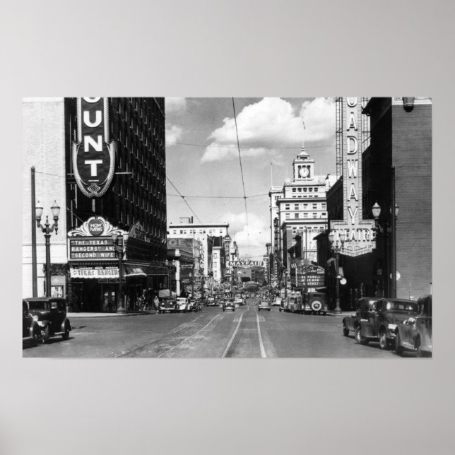 Portland, oder Blick auf den Broadway, der nach No Poster (Vorne)