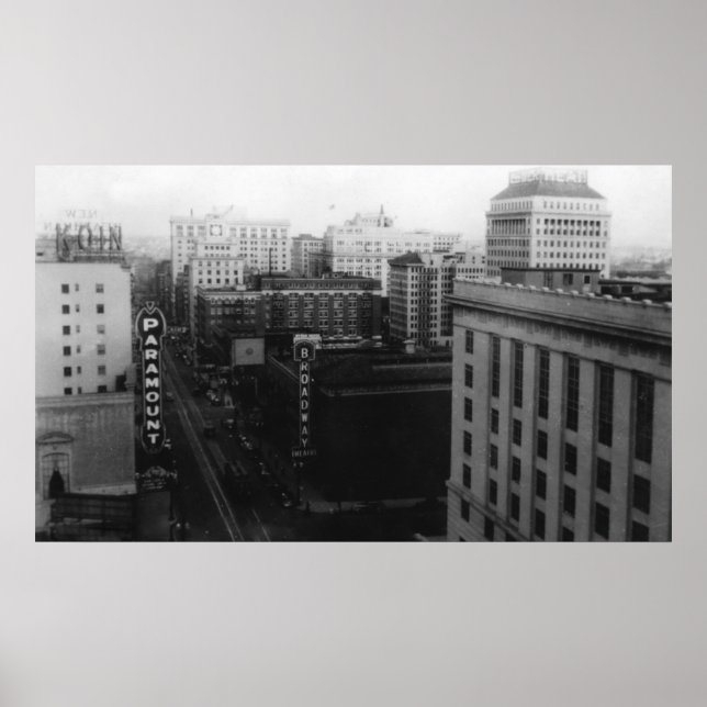 Portland, ODER Blick auf den Broadway von der Main Poster (Vorne)