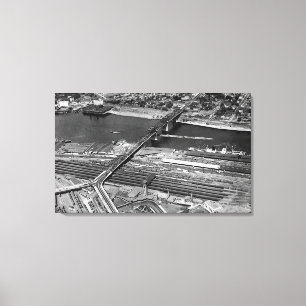 Portland ODER Broadwaybrücke und -depot Leinwanddruck