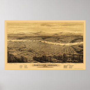 Portland, ODER Panoramablick - 1879 Poster
