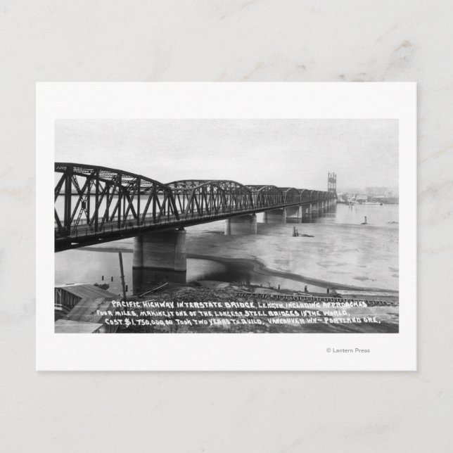 Portland, oder Pazifische Autobahnbrücke Postkarte (Vorderseite)