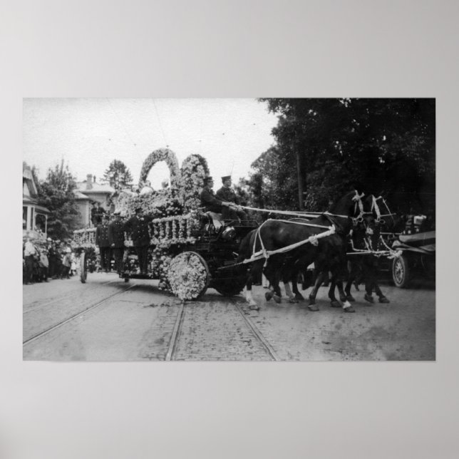 Portland, Oder Rose Festival Parade für Kletterhex Poster (Vorne)