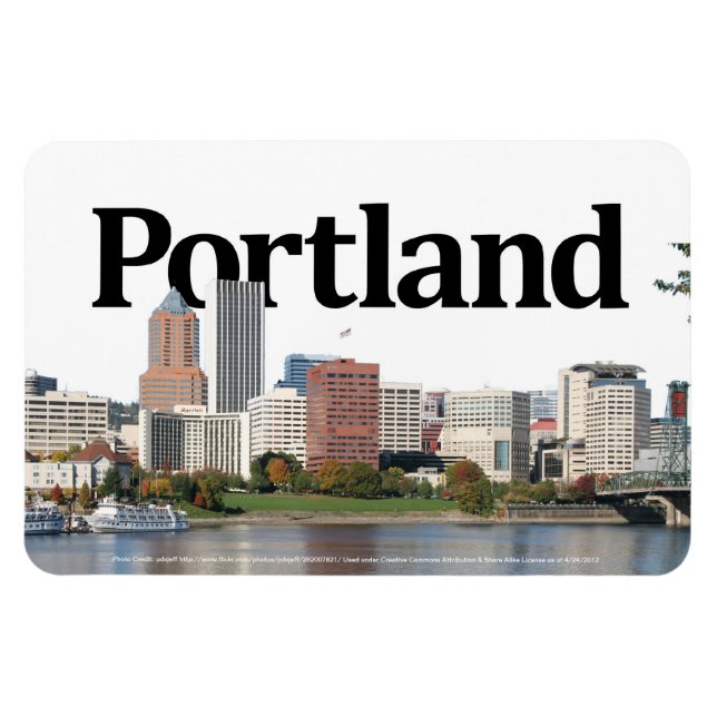 Portland oder Skyline mit Portland im Himmel Magnet (Horizontal)