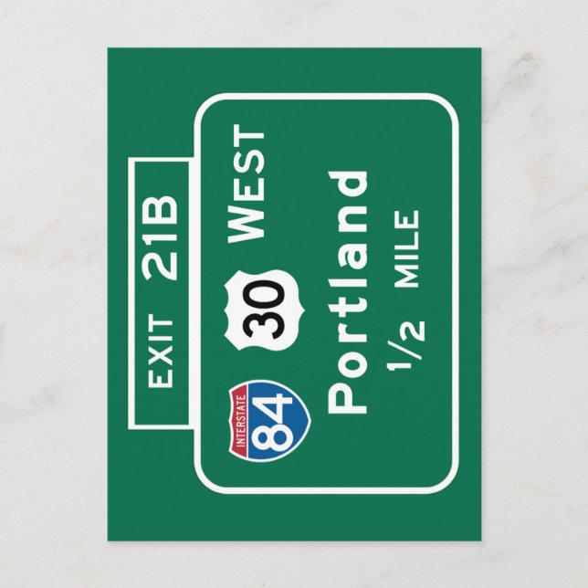 Portland, oder Straßenzeichen Postkarte (Vorderseite)