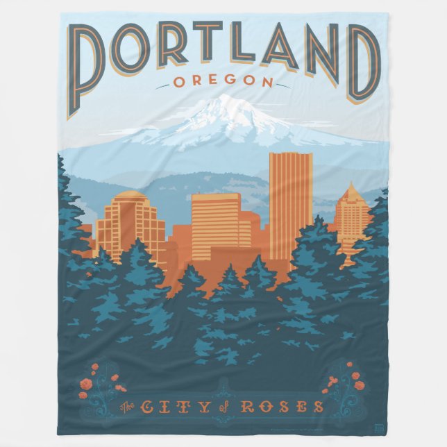 Portland, OR Fleecedecke (Vorderseite)