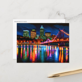Portland Oregon City Skyline Malerei Postkarte