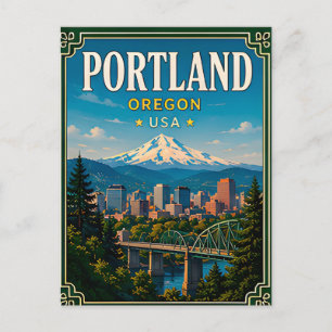 🌲 Portland Oregon Erinnerung von Mountain View 🌲 Postkarte