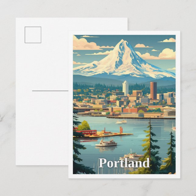 Portland Oregon Kunst, Dichtung und Musik Postkarte (Vorne/Hinten)