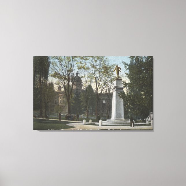 Portland, Oregon - Monument & Landkreis Leinwanddruck (Vorderseite)
