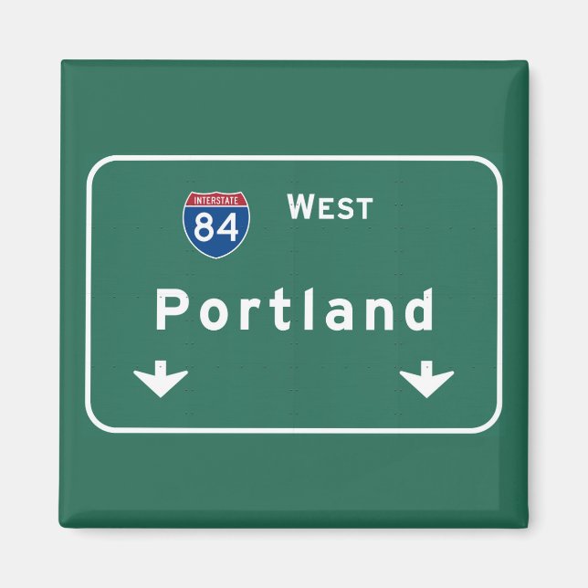 Portland Oregon oder Autobahn Interstate Freeway : Magnet (Vorne)