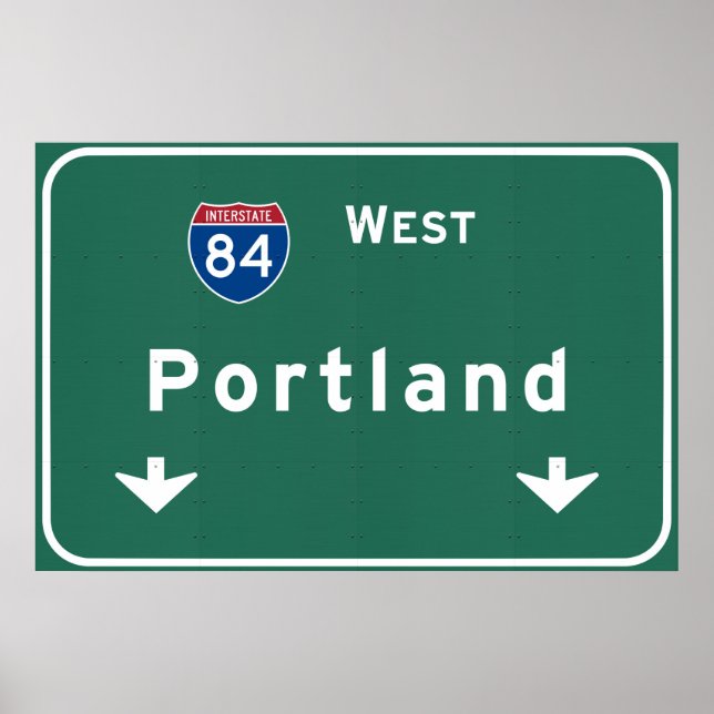 Portland Oregon oder Autobahn Interstate Freeway : Poster (Vorne)
