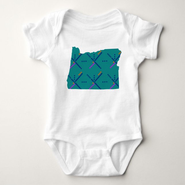 Portland Oregon PDX Airport Carpet Baby Strampler (Vorderseite)