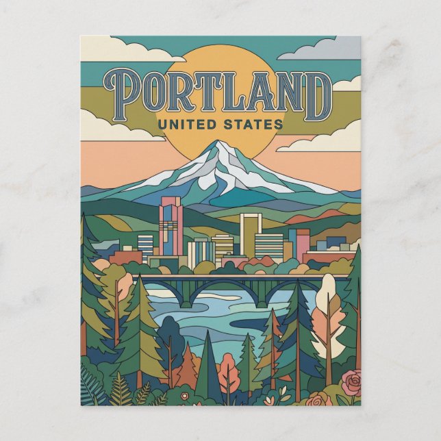 Portland Oregon Postkarte (Vorderseite)