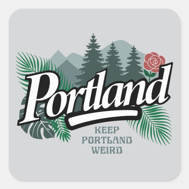 Portland Oregon Quadratischer Aufkleber (Vorderseite)