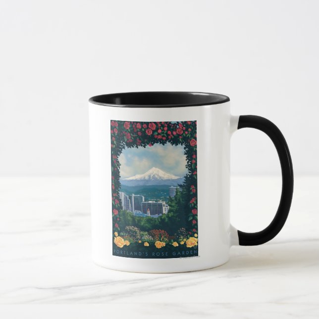 Portland, Oregon Rose Garden Scene Tasse (Rechts)