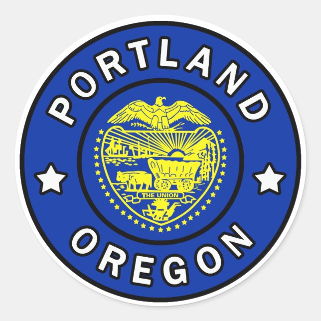 Portland Oregon Runder Aufkleber (Vorderseite)