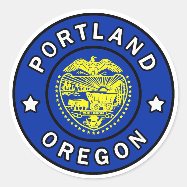 Portland Oregon Runder Aufkleber (Vorderseite)