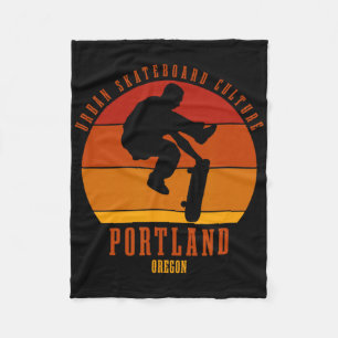 Portland Oregon Skateboarder Urne Skateboarding 2 Fleecedecke