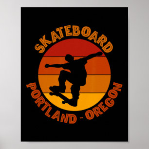 Portland Oregon Skateboarder Urne Skateboarding 4 Poster