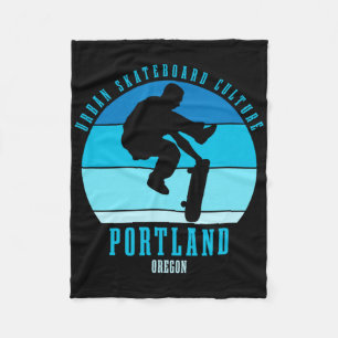 Portland Oregon Skateboarder Urne Skateboarding 5 Fleecedecke