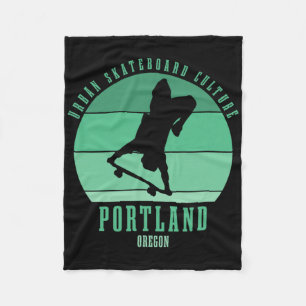 Portland Oregon Skateboarder Urne Skateboarding Fleecedecke