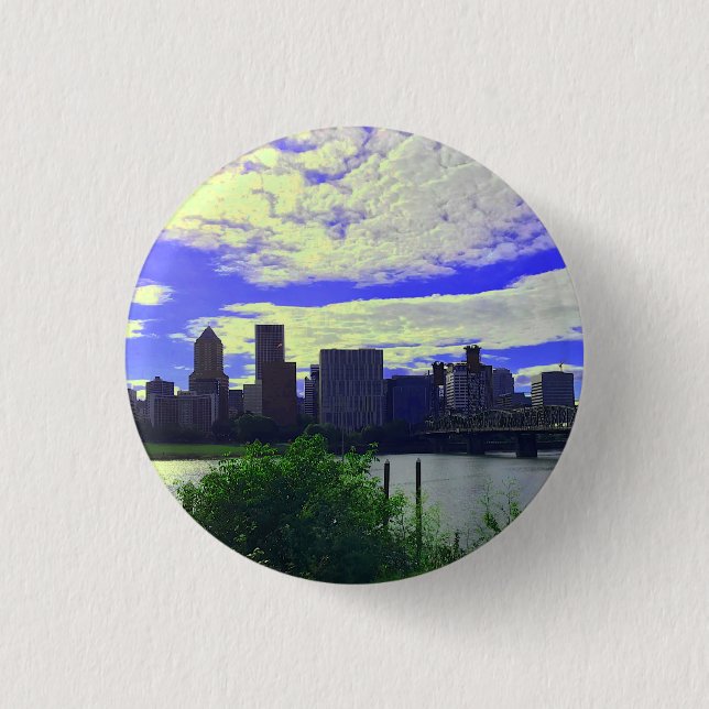 Portland, Oregon Skyline #2 Button (Vorderseite)