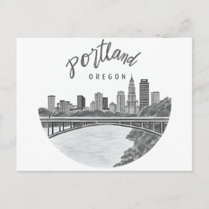 Portland Oregon Skyline Postcard Postkarte