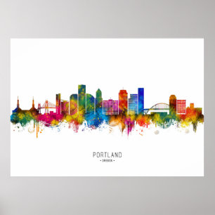 Portland Oregon Skyline Poster