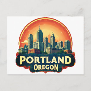 Portland Oregon Skyline Postkarte
