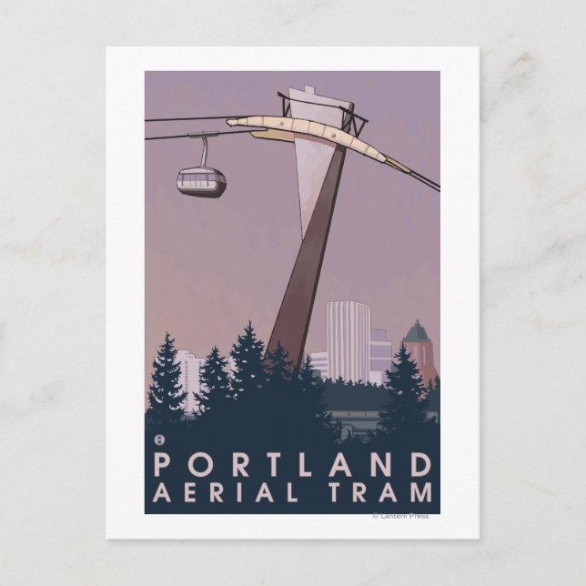 Portland, Oregon, Trambahn Szene Postkarte (Vorderseite)